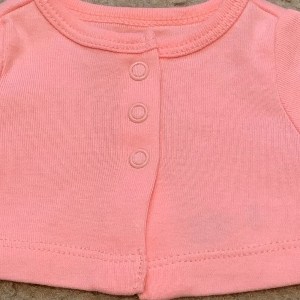 Carter’s Child Of Mine Preemie Pink Snap Cotton Cardigan Valentine’s Day.  V